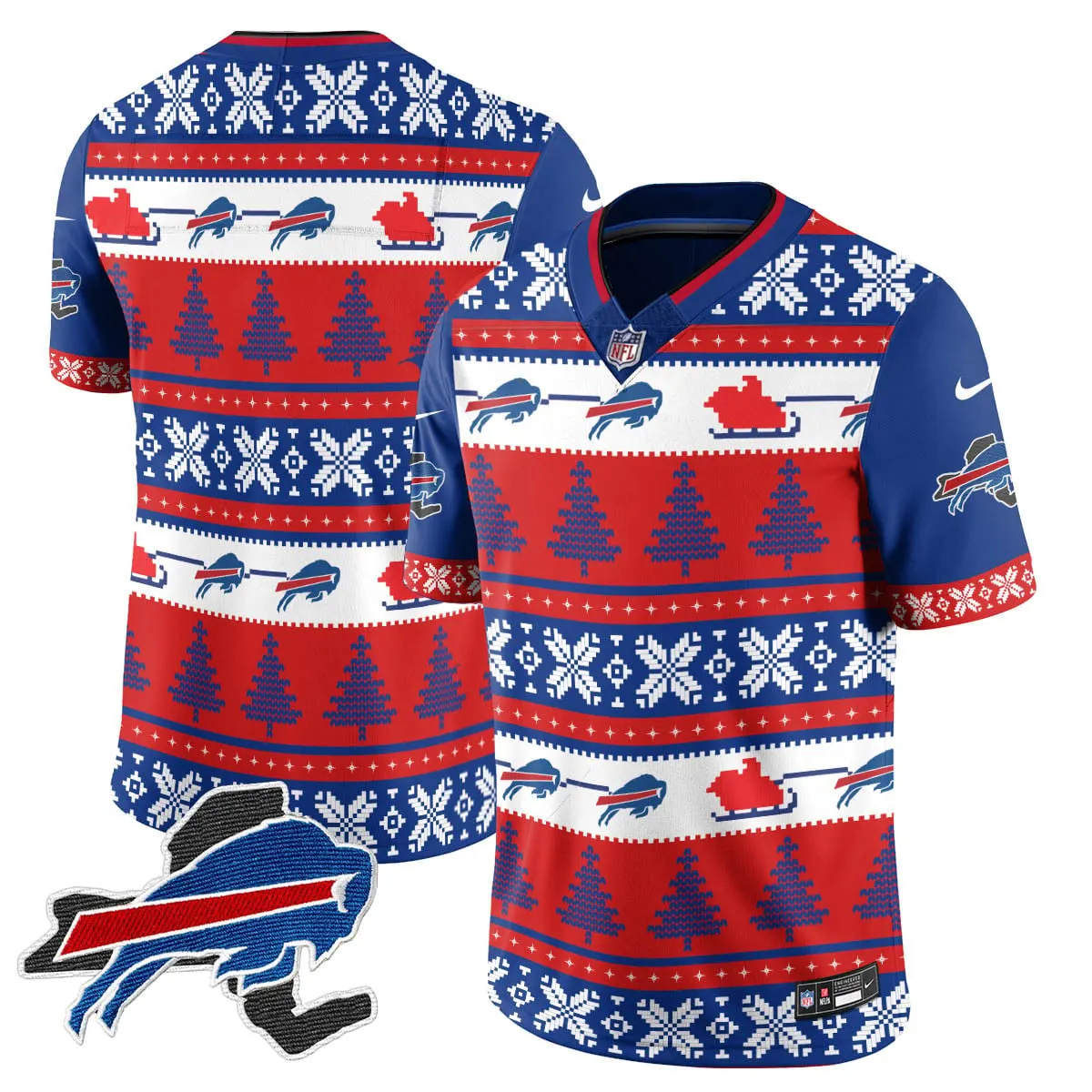 Allen Buffalo Bills Nike 2024 Christmas Vapor Limited Jersey - Red - Image 9