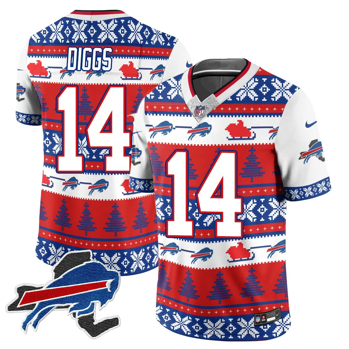 Allen Buffalo Bills Nike 2024 Christmas Vapor Limited Jersey - Red - Image 13