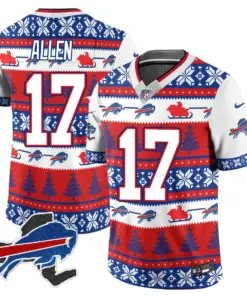 Allen Buffalo Bills Nike 2024 Christmas Vapor Limited Jersey - Red - Image 11