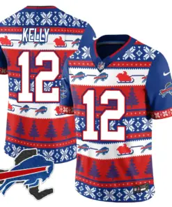 Allen Buffalo Bills Nike 2024 Christmas Vapor Limited Jersey - Red - Image 4