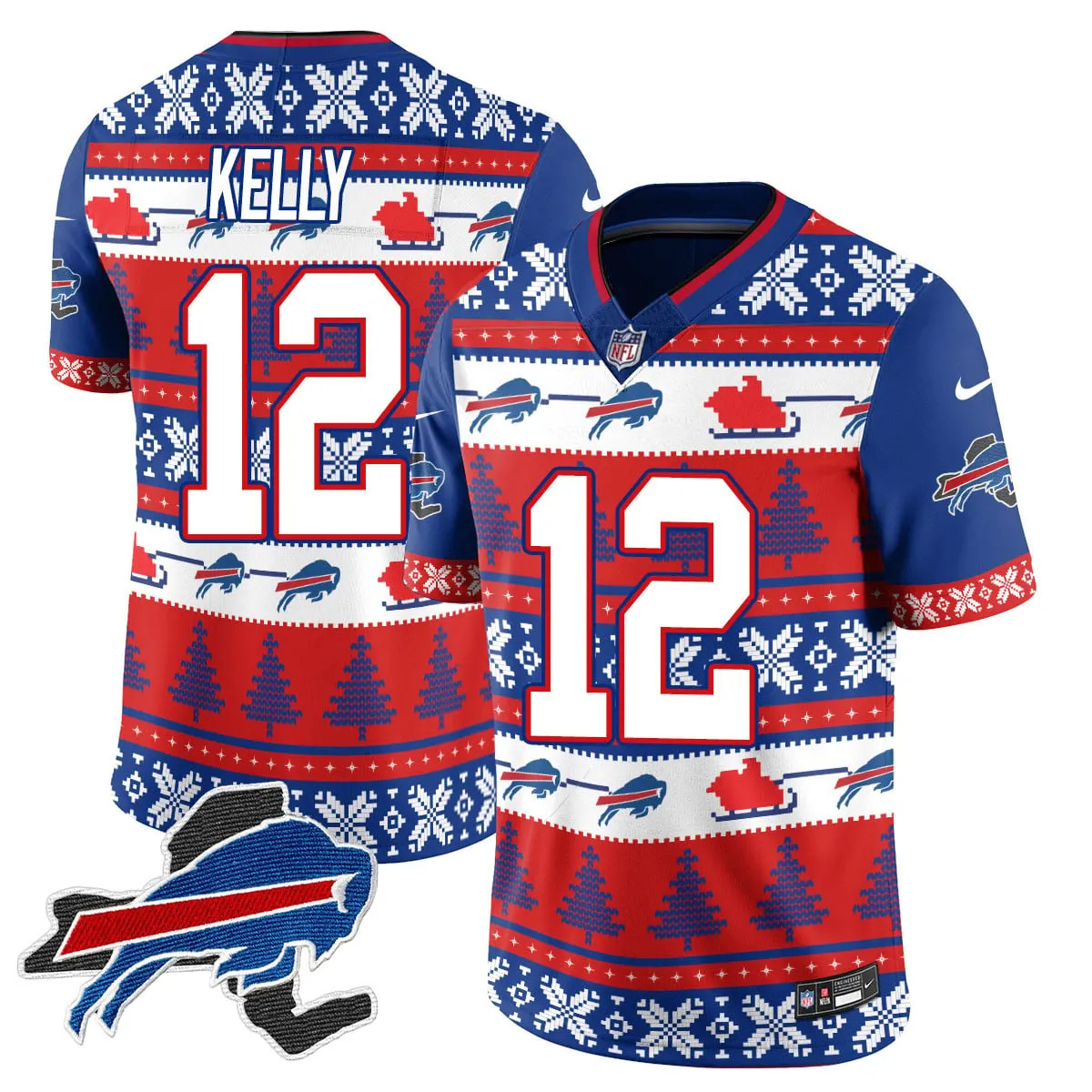 Allen Buffalo Bills Nike 2024 Christmas Vapor Limited Jersey - Red - Image 4
