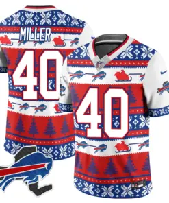 Allen Buffalo Bills Nike 2024 Christmas Vapor Limited Jersey - Red - Image 17