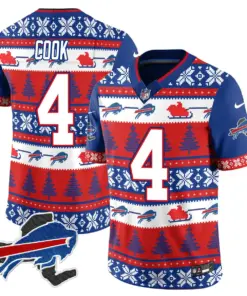 Alternative view of Allen Buffalo Bills Nike 2024 Christmas Vapor Limited Jersey - Red