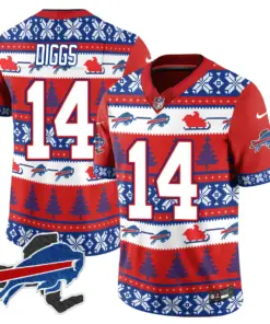 Allen Buffalo Bills Nike 2024 Christmas Vapor Limited Jersey - Red - Image 21