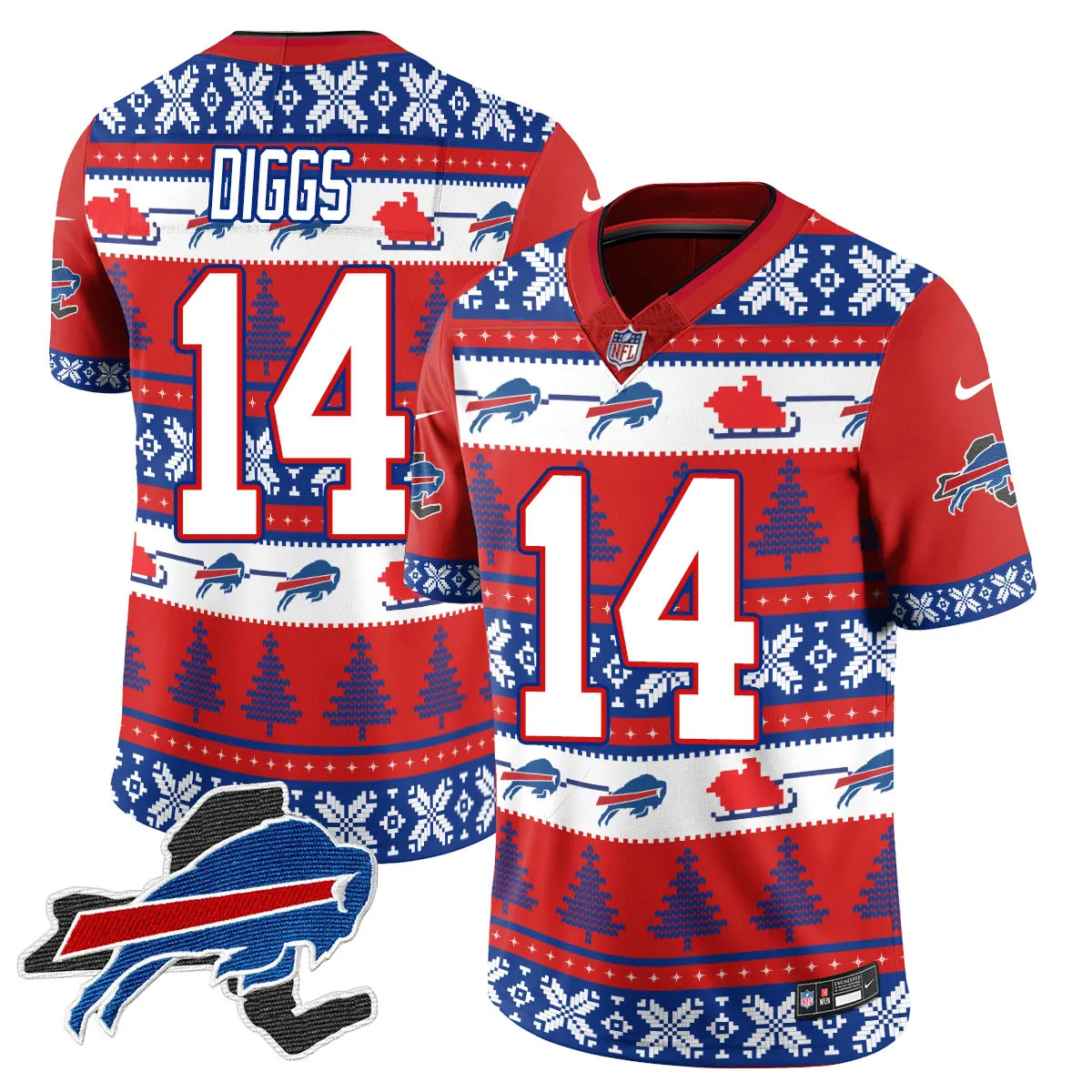 Allen Buffalo Bills Nike 2024 Christmas Vapor Limited Jersey - Red - Image 21