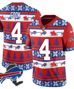 Allen Buffalo Bills Nike 2024 Christmas Vapor Limited Jersey - Red - Image 20