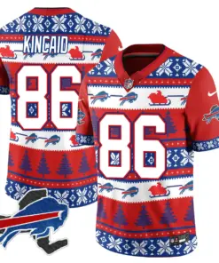 Allen Buffalo Bills Nike 2024 Christmas Vapor Limited Jersey - Red - Image 23