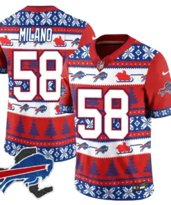 Allen Buffalo Bills Nike 2024 Christmas Vapor Limited Jersey - Red - Image 24