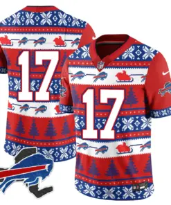 Allen Buffalo Bills Nike 2024 Christmas Vapor Limited Jersey - Red - Image 22