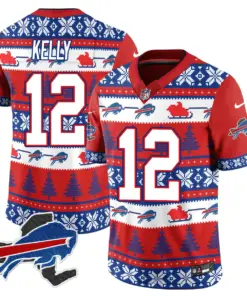 Allen Buffalo Bills Nike 2024 Christmas Vapor Limited Jersey - Red - Image 28