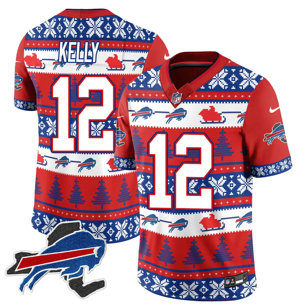Allen Buffalo Bills Nike 2024 Christmas Vapor Limited Jersey - Red - Image 28