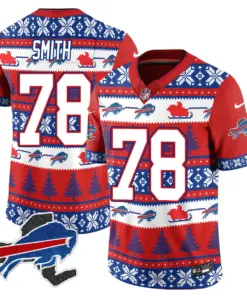 Allen Buffalo Bills Nike 2024 Christmas Vapor Limited Jersey - Red - Image 26