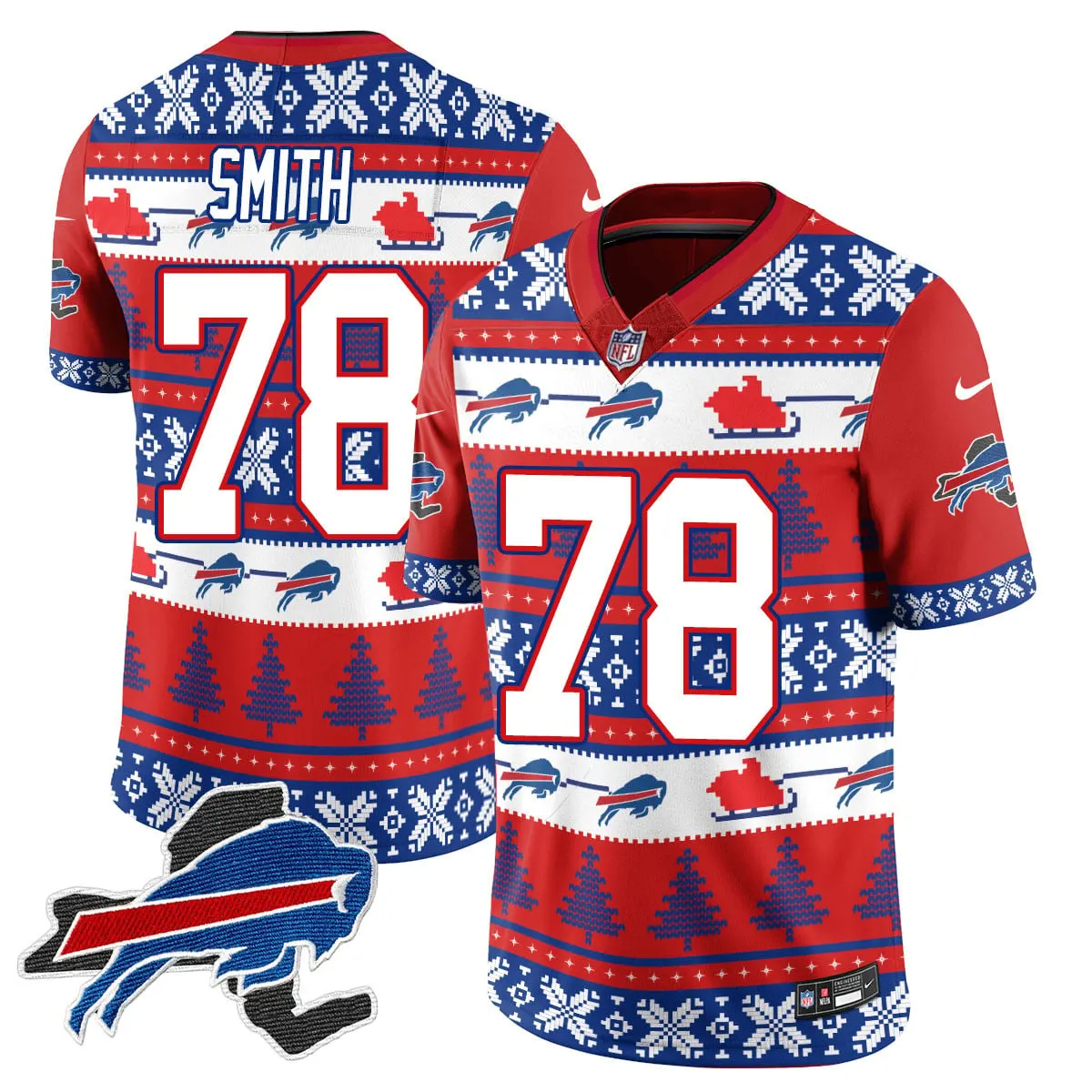 Allen Buffalo Bills Nike 2024 Christmas Vapor Limited Jersey - Red - Image 26