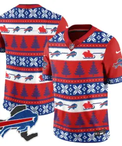 Allen Buffalo Bills Nike 2024 Christmas Vapor Limited Jersey - Red - Image 27