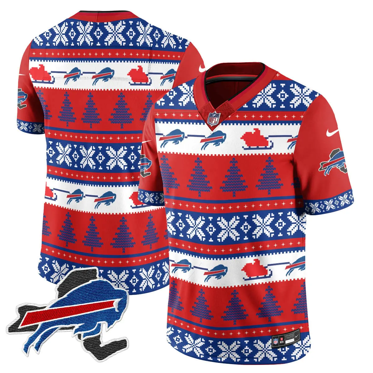 Allen Buffalo Bills Nike 2024 Christmas Vapor Limited Jersey - Red - Image 27