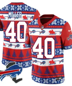 Allen Buffalo Bills Nike 2024 Christmas Vapor Limited Jersey - Red - Image 25
