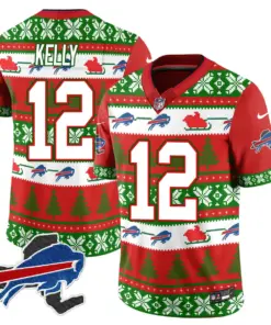Allen Buffalo Bills Nike 2024 Christmas Vapor Limited Jersey - Red - Image 32