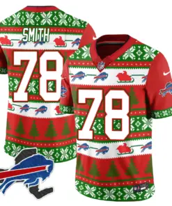 Allen Buffalo Bills Nike 2024 Christmas Vapor Limited Jersey - Red - Image 36