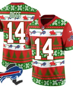 Allen Buffalo Bills Nike 2024 Christmas Vapor Limited Jersey - Red - Image 31
