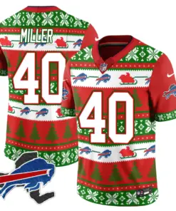 Allen Buffalo Bills Nike 2024 Christmas Vapor Limited Jersey - Red - Image 35