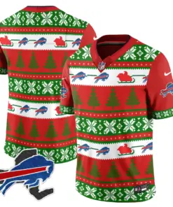 Allen Buffalo Bills Nike 2024 Christmas Vapor Limited Jersey - Red - Image 37