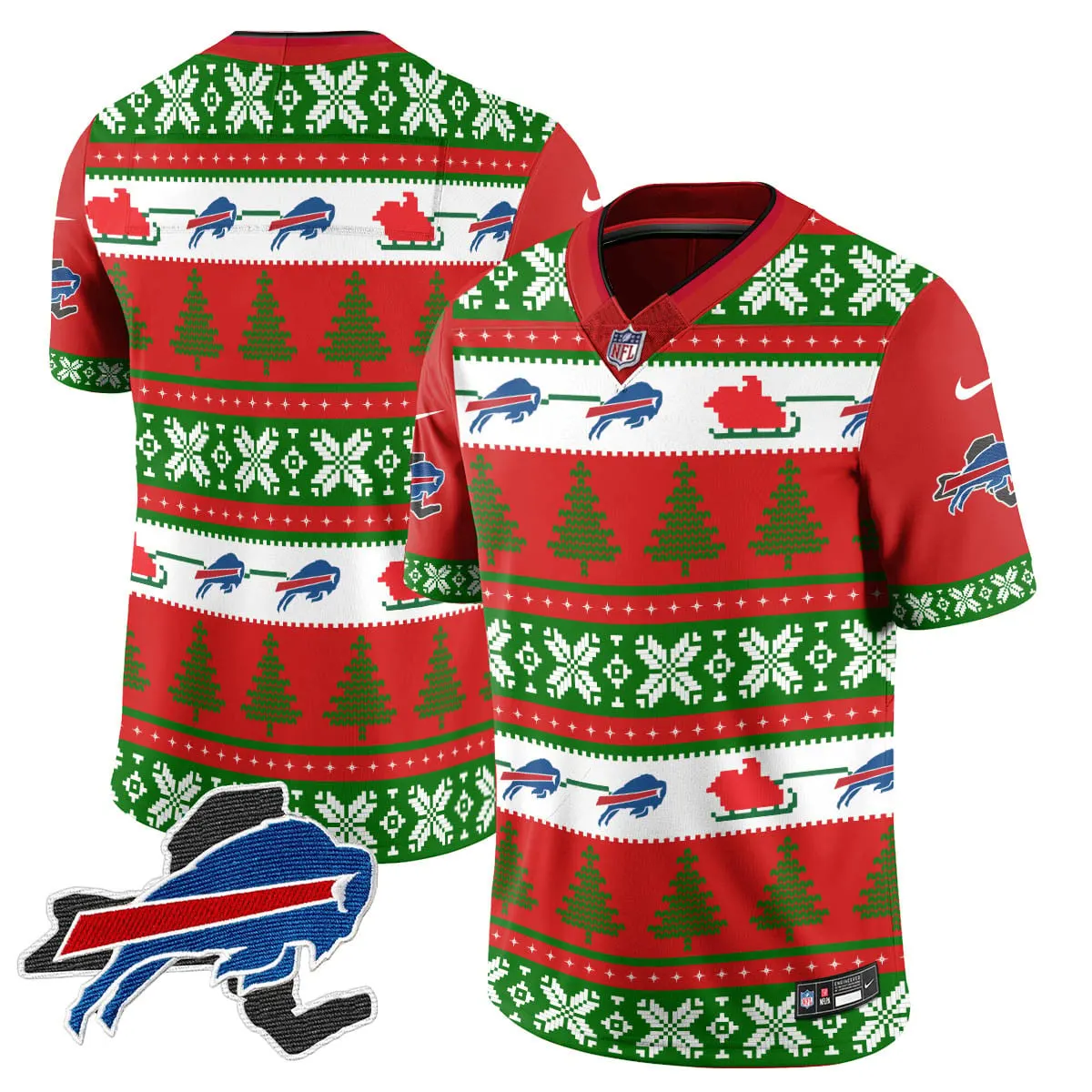 Allen Buffalo Bills Nike 2024 Christmas Vapor Limited Jersey - Red - Image 37