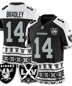 Las Vegas Raiders Nike 2024 Christmas Vapor Limited Jersey - White - Image 4