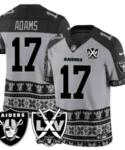 Las Vegas Raiders Nike 2024 Christmas Vapor Limited Jersey - White - Image 9