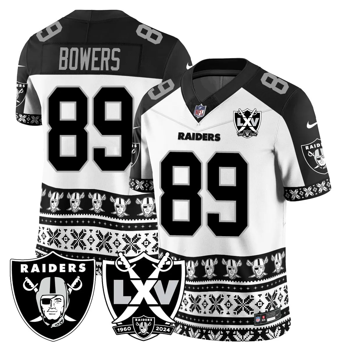 Las Vegas Raiders Nike 2024 Christmas Vapor Limited Jersey - White