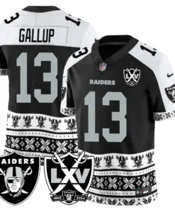 Las Vegas Raiders Nike 2024 Christmas Vapor Limited Jersey - White - Image 6