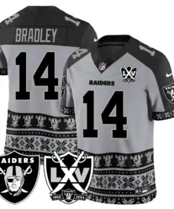Las Vegas Raiders Nike 2024 Christmas Vapor Limited Jersey - White - Image 11