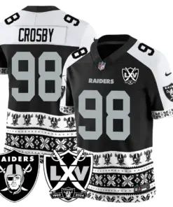 Las Vegas Raiders Nike 2024 Christmas Vapor Limited Jersey - White - Image 5