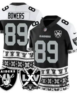 Las Vegas Raiders Nike 2024 Christmas Vapor Limited Jersey - White - Image 3