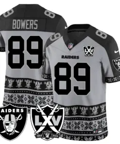 Las Vegas Raiders Nike 2024 Christmas Vapor Limited Jersey - White - Image 10