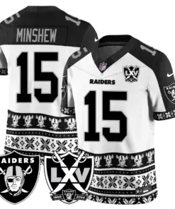 Las Vegas Raiders Nike 2024 Christmas Vapor Limited Jersey - White - Image 20