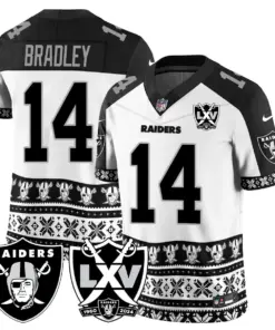Las Vegas Raiders Nike 2024 Christmas Vapor Limited Jersey - White - Image 17