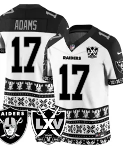 Las Vegas Raiders Nike 2024 Christmas Vapor Limited Jersey - White - Image 16