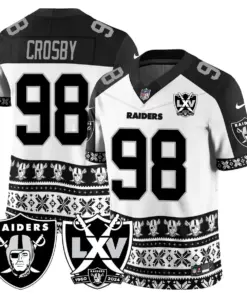 Las Vegas Raiders Nike 2024 Christmas Vapor Limited Jersey - White - Image 18