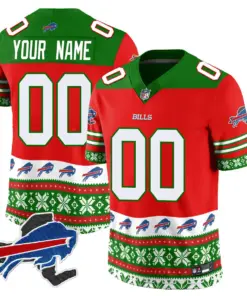 Alternative view of Buffalo Bills Nike 2024 Christmas Vapor Custom Limited Jersey - Red