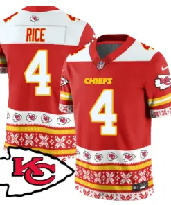 Kansas City Chiefs Nike 2024 Christmas Vapor Limited Jersey - Red - Image 14