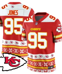 Kansas City Chiefs Nike 2024 Christmas Vapor Limited Jersey - Red - Image 8