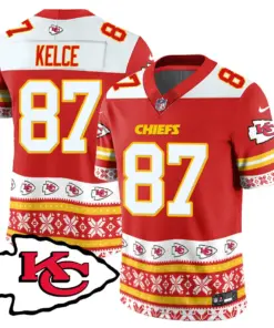 Kansas City Chiefs Nike 2024 Christmas Vapor Limited Jersey - Red - Image 9