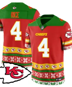 Kansas City Chiefs Nike 2024 Christmas Vapor Limited Jersey - Red - Image 5