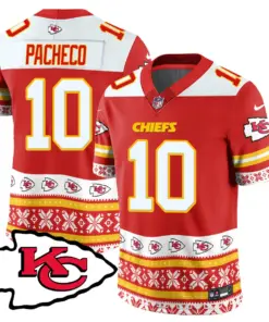 Kansas City Chiefs Nike 2024 Christmas Vapor Limited Jersey - Red - Image 13