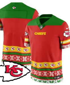 Kansas City Chiefs Nike 2024 Christmas Vapor Limited Jersey - Red - Image 6