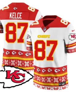 Kansas City Chiefs Nike 2024 Christmas Vapor Limited Jersey - Red - Image 11