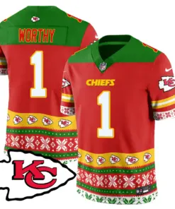 Kansas City Chiefs Nike 2024 Christmas Vapor Limited Jersey - Red - Image 7