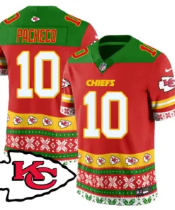 Kansas City Chiefs Nike 2024 Christmas Vapor Limited Jersey - Red - Image 4