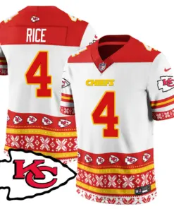 Kansas City Chiefs Nike 2024 Christmas Vapor Limited Jersey - Red - Image 16