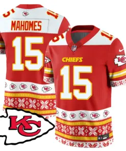 Kansas City Chiefs Nike 2024 Christmas Vapor Limited Jersey - Red - Image 17